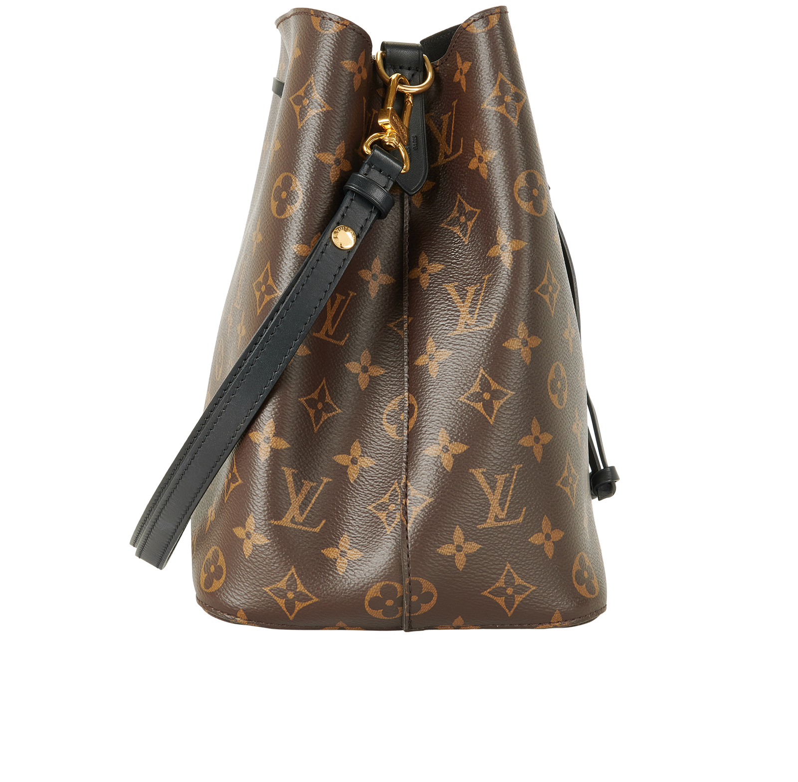 NeoNoe MM Bucket Bag, &pound;1,200, Handbags, Black/Brown, Coated Canvas/Leather, Side view
